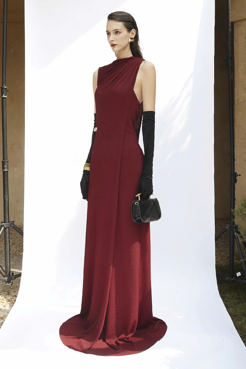 Walton High Neck Button Maxi Dress