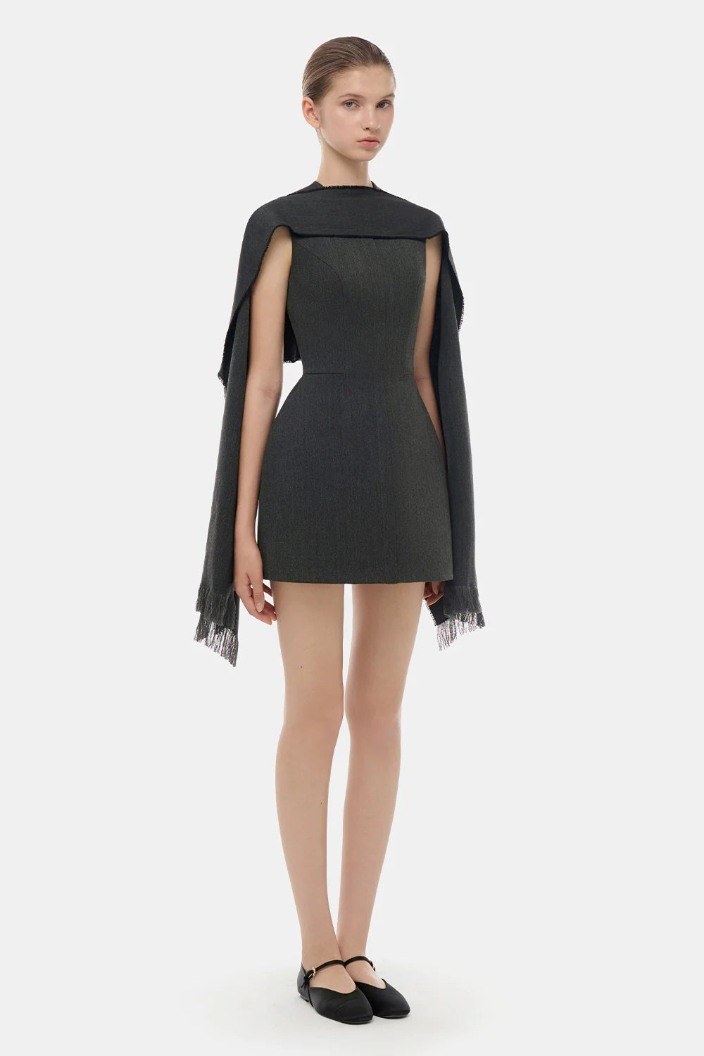 Lorraine Cape Fringe Mini Dress