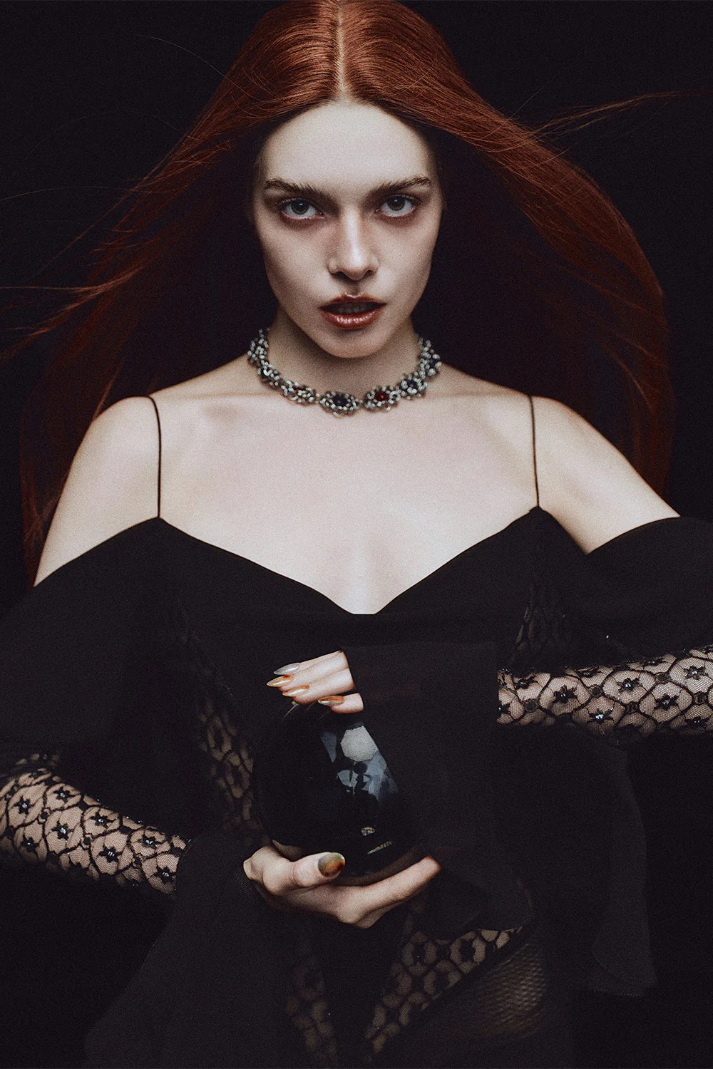 Hecate Cold Shoulder Sleeve Lace Mini Dress