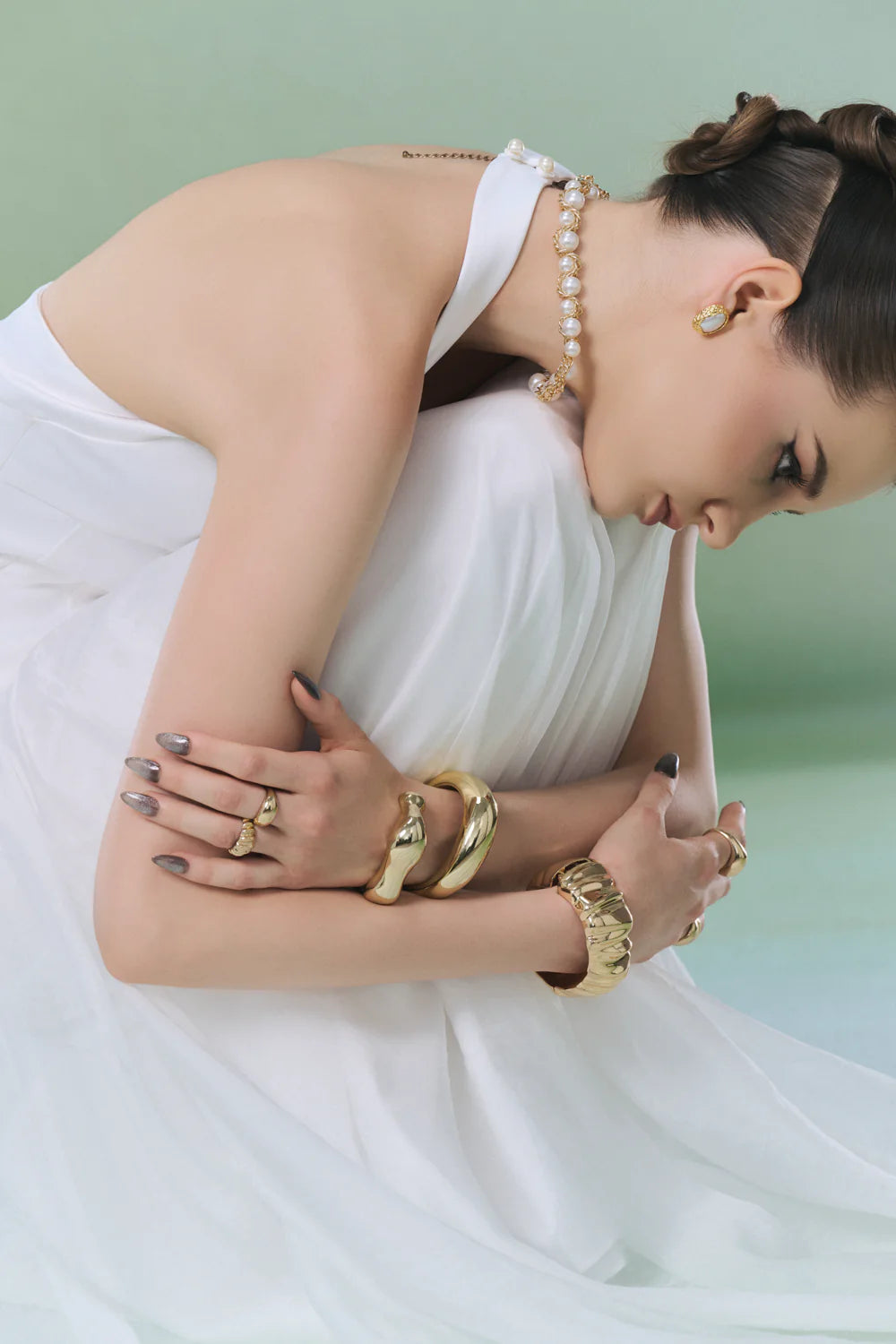 Alissa Halter Metal Maxi Dress