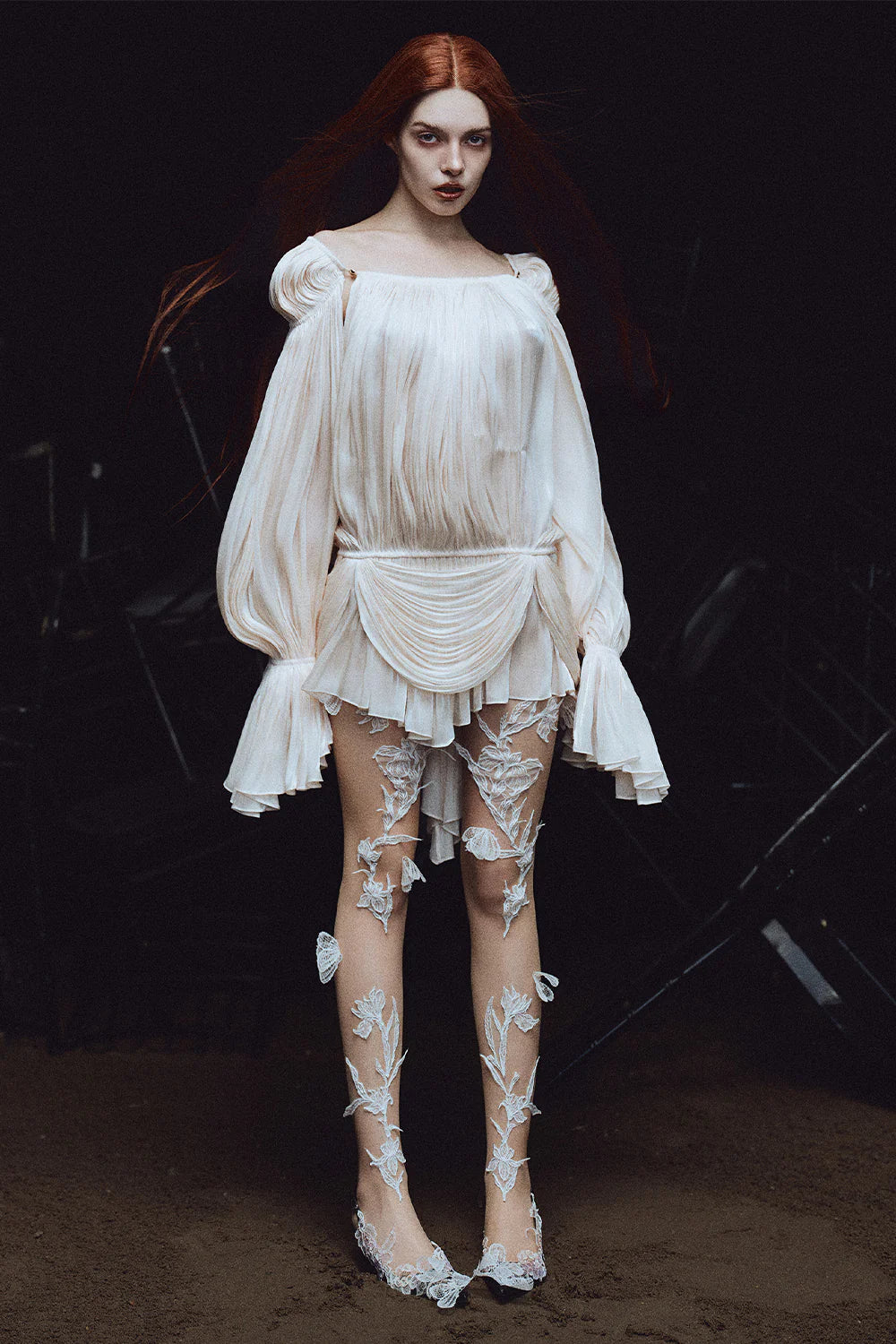 Arcadia Blouson Draped Mini Dress