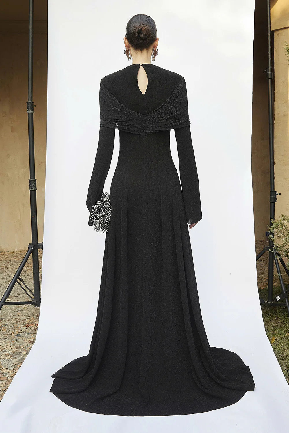 Delphi II High Neck Draped Maxi Dress