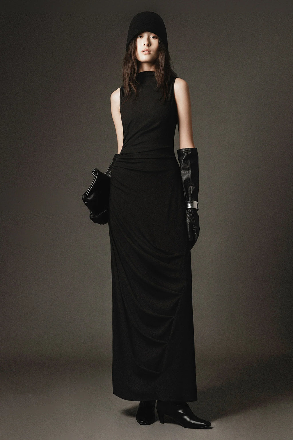 Clair Sleeveless Draped Maxi Dress