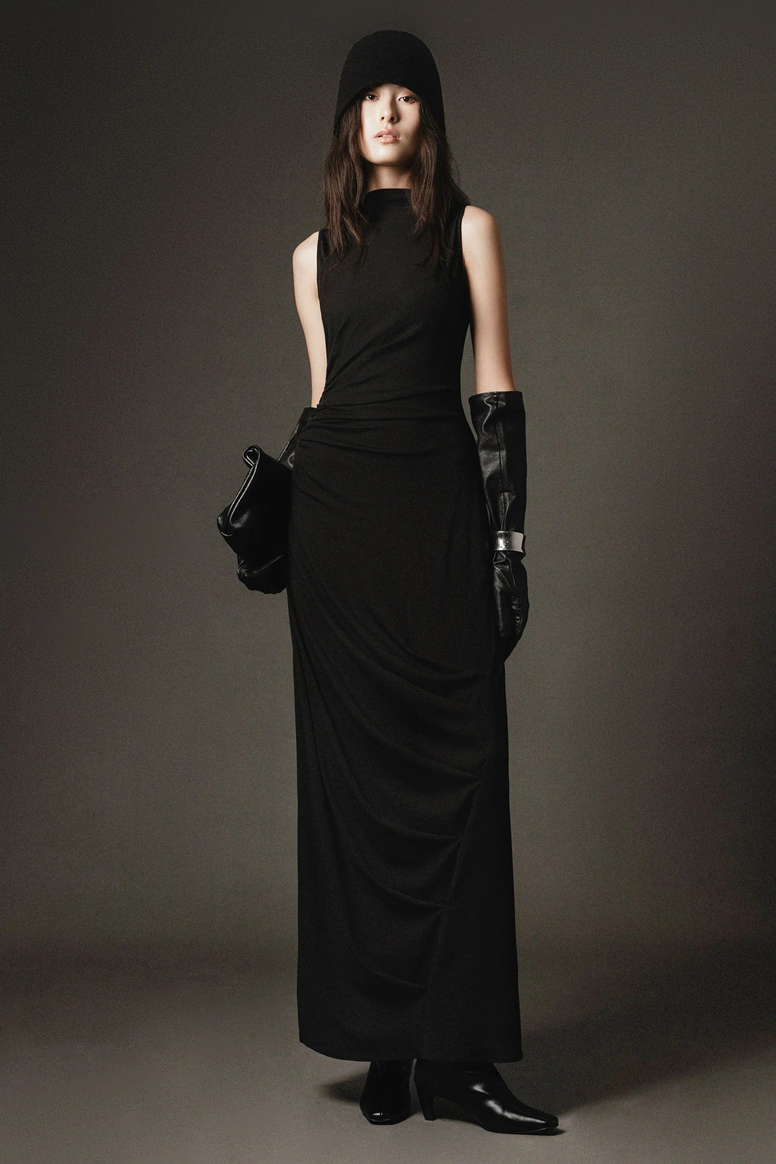 Clair Sleeveless Draped Maxi Dress