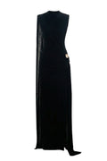Onyra Asymmetric Sleeve Metal Maxi Dress