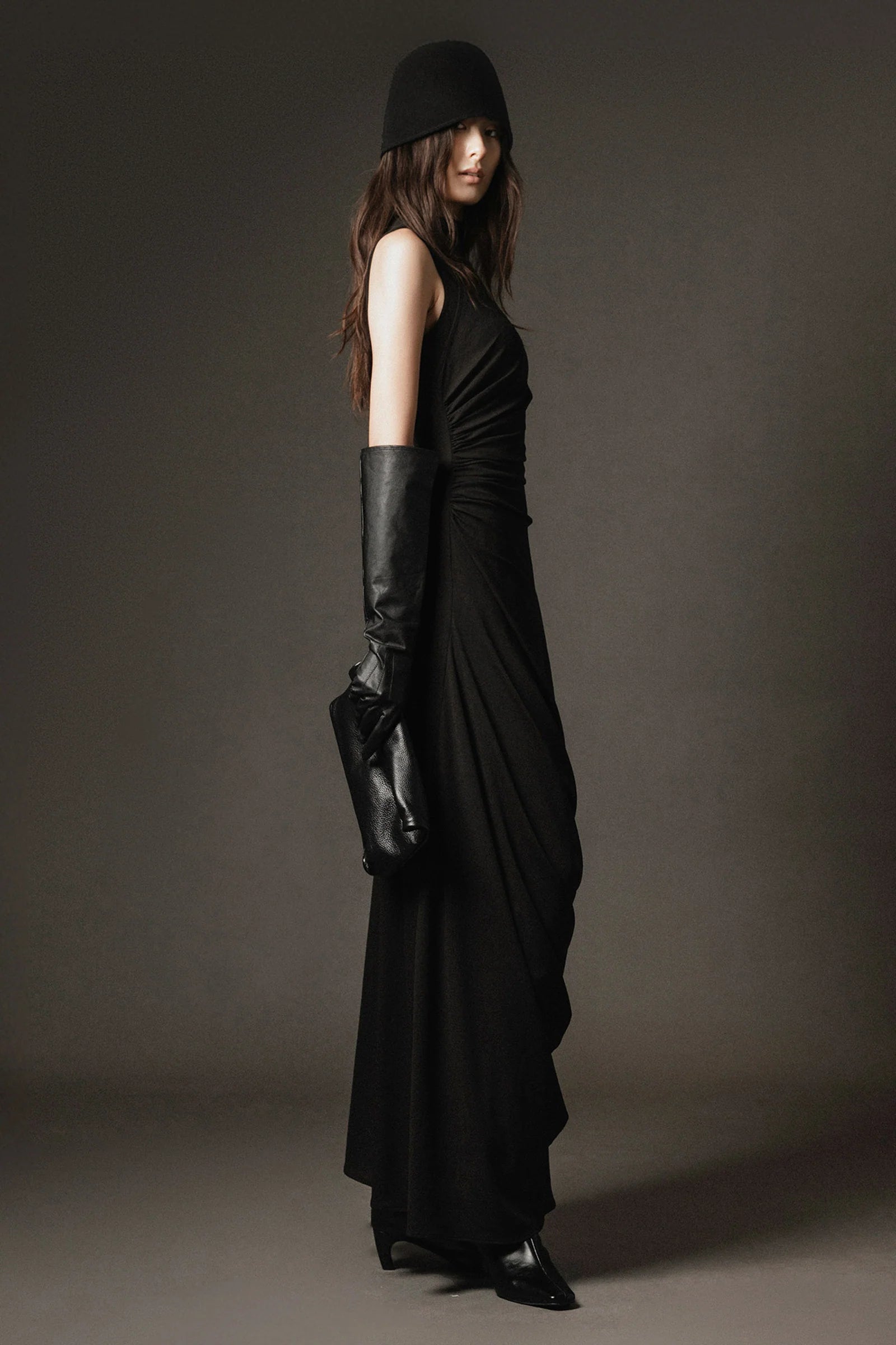 Clair Sleeveless Draped Maxi Dress