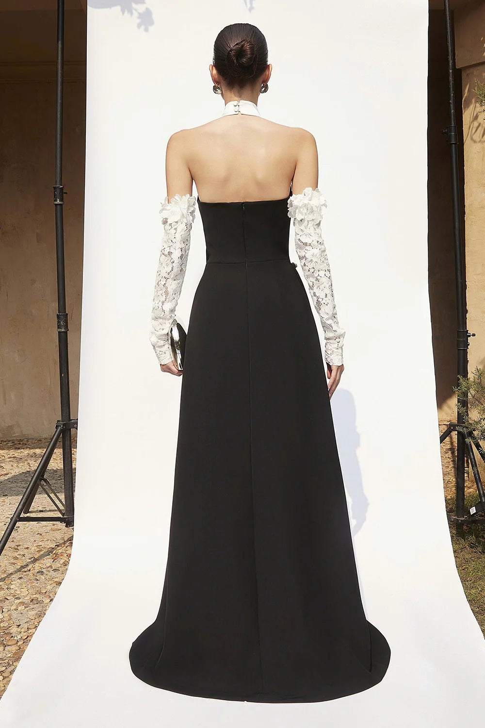 Hamilton Halter Neck Pleated Maxi Dress