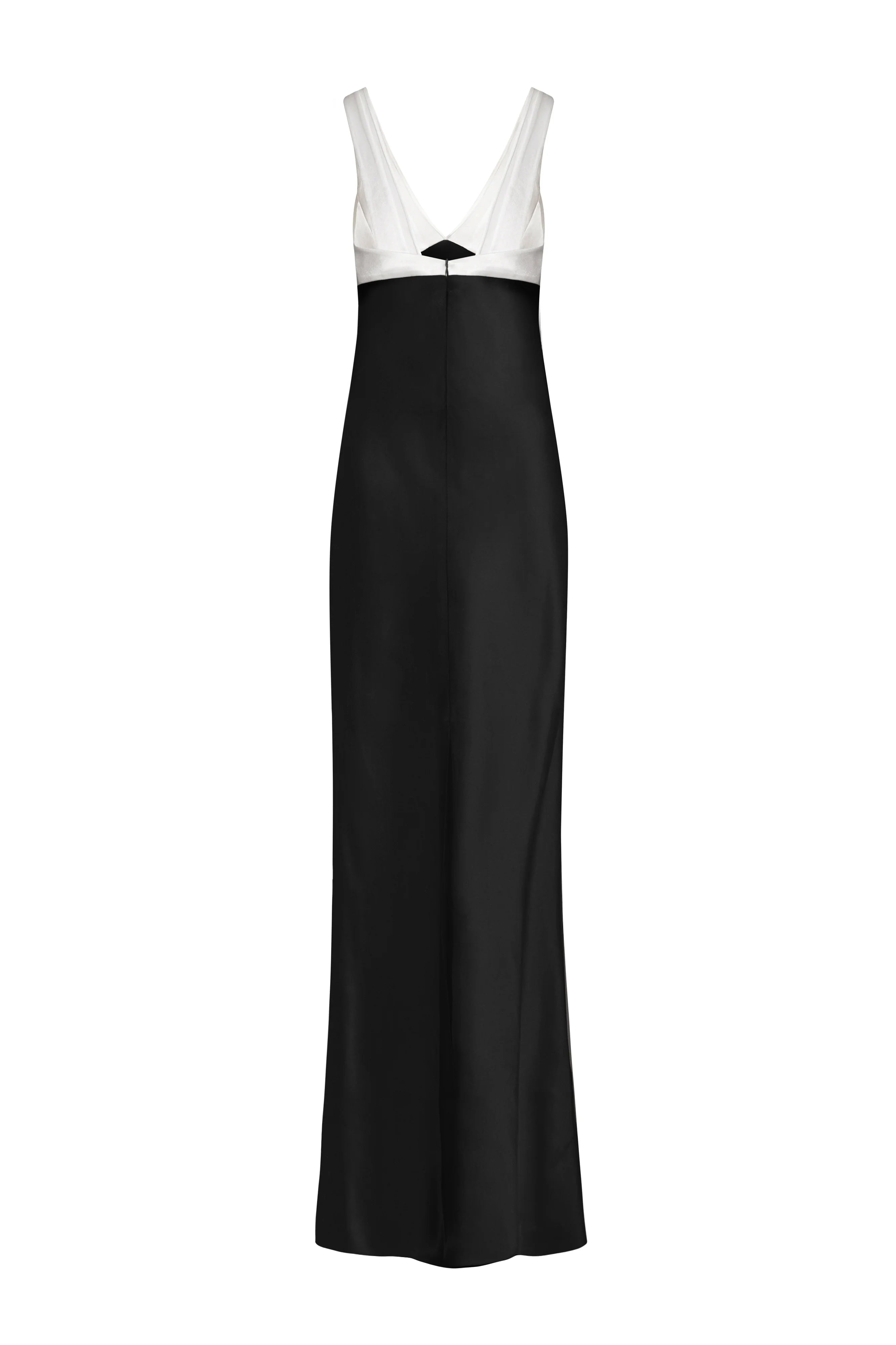 Massena Sheath V-Neck Sateen Maxi Dress