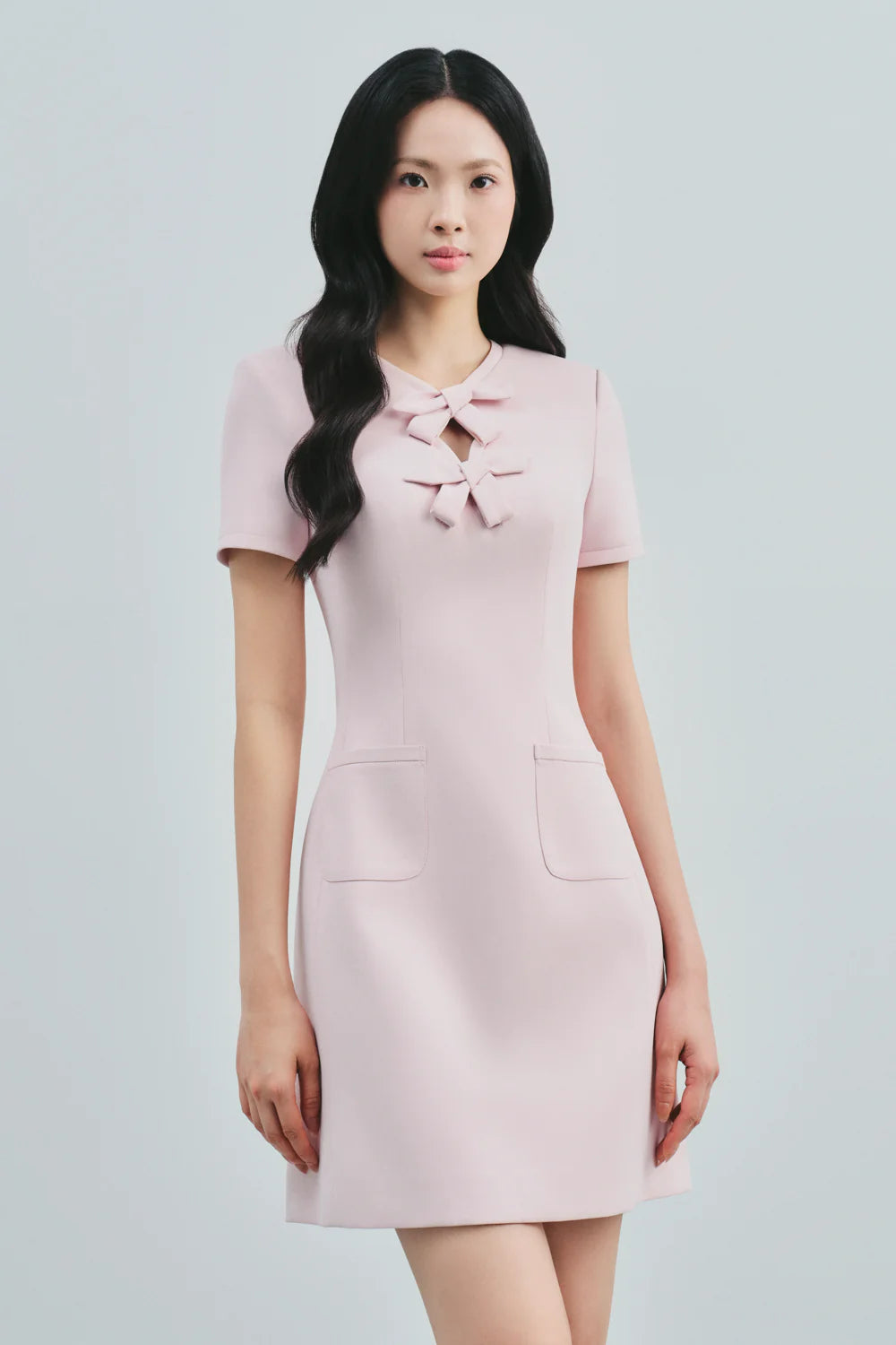 Safiyah Keyhole Ribbon Mini Dress