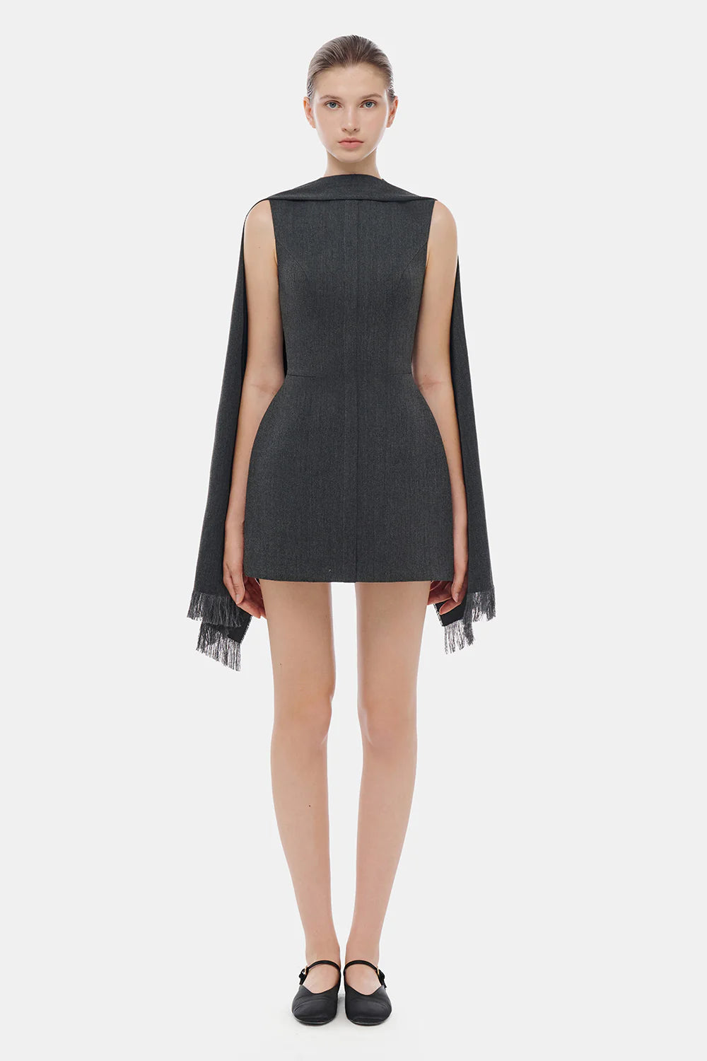 Lorraine Cape Fringe Mini Dress