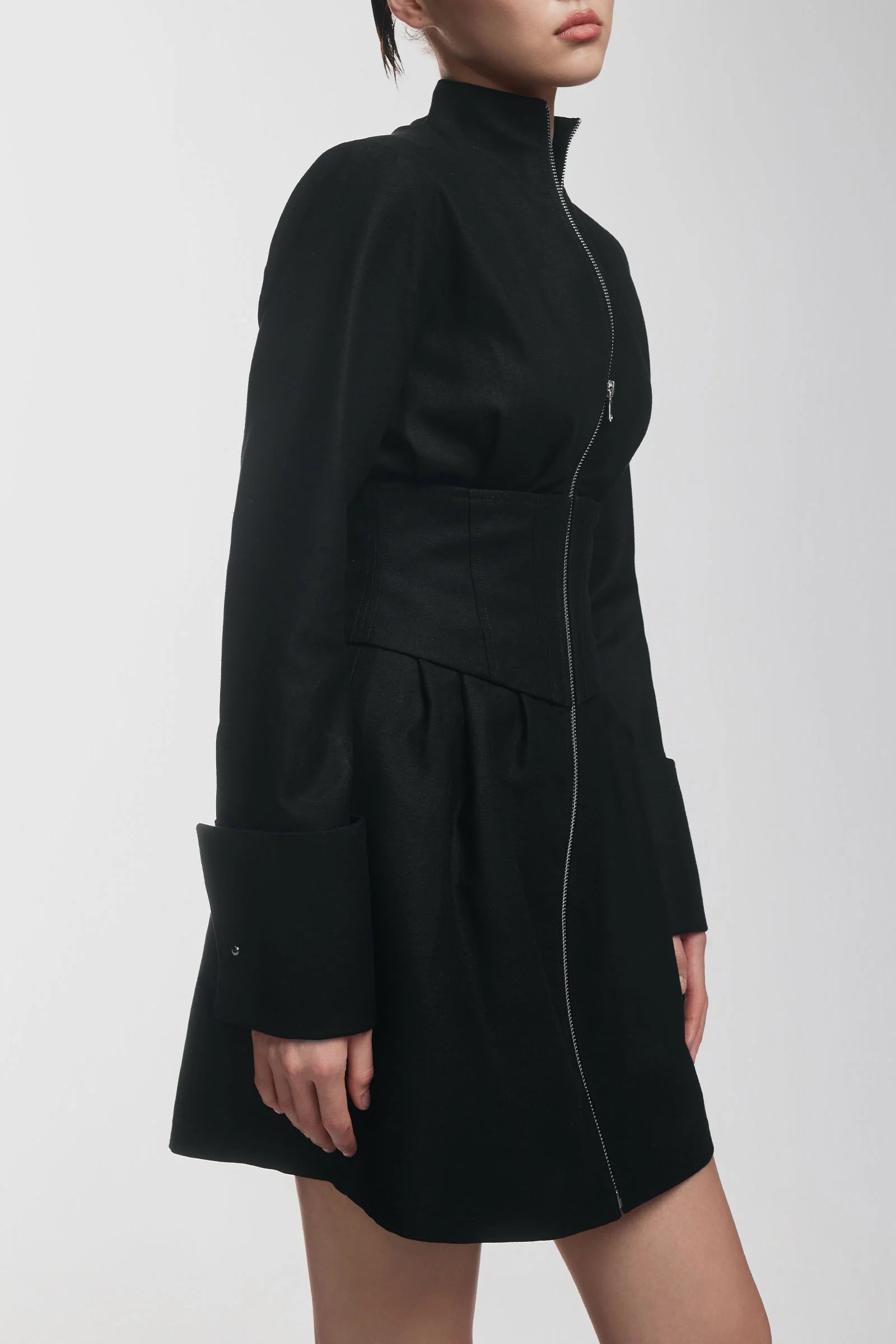 Alune Cuff Sleeve Polycotton Mini Dress