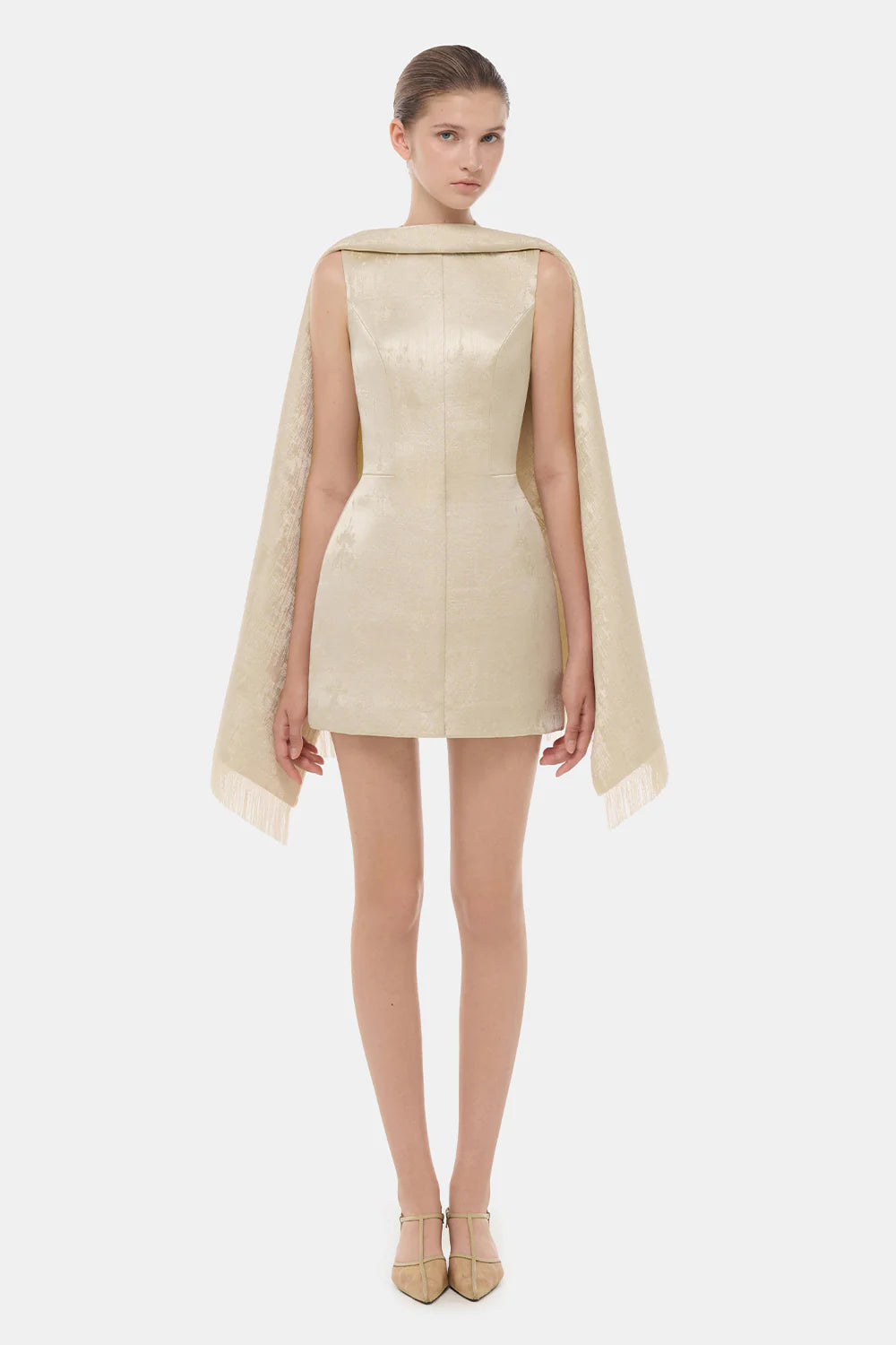 Lorraine Cape Fringe Mini Dress