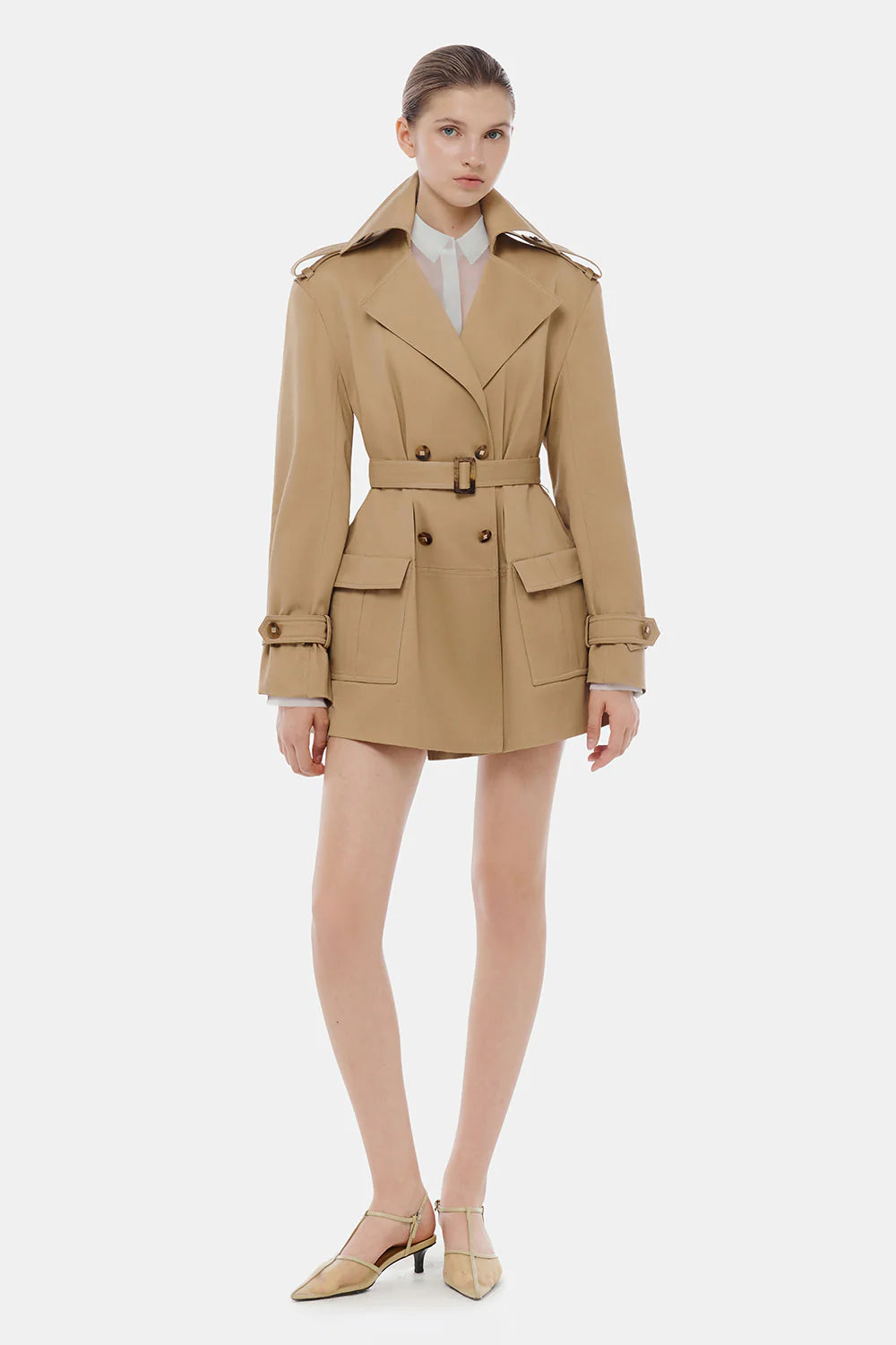 Aurelie Collared Button Mini Dress