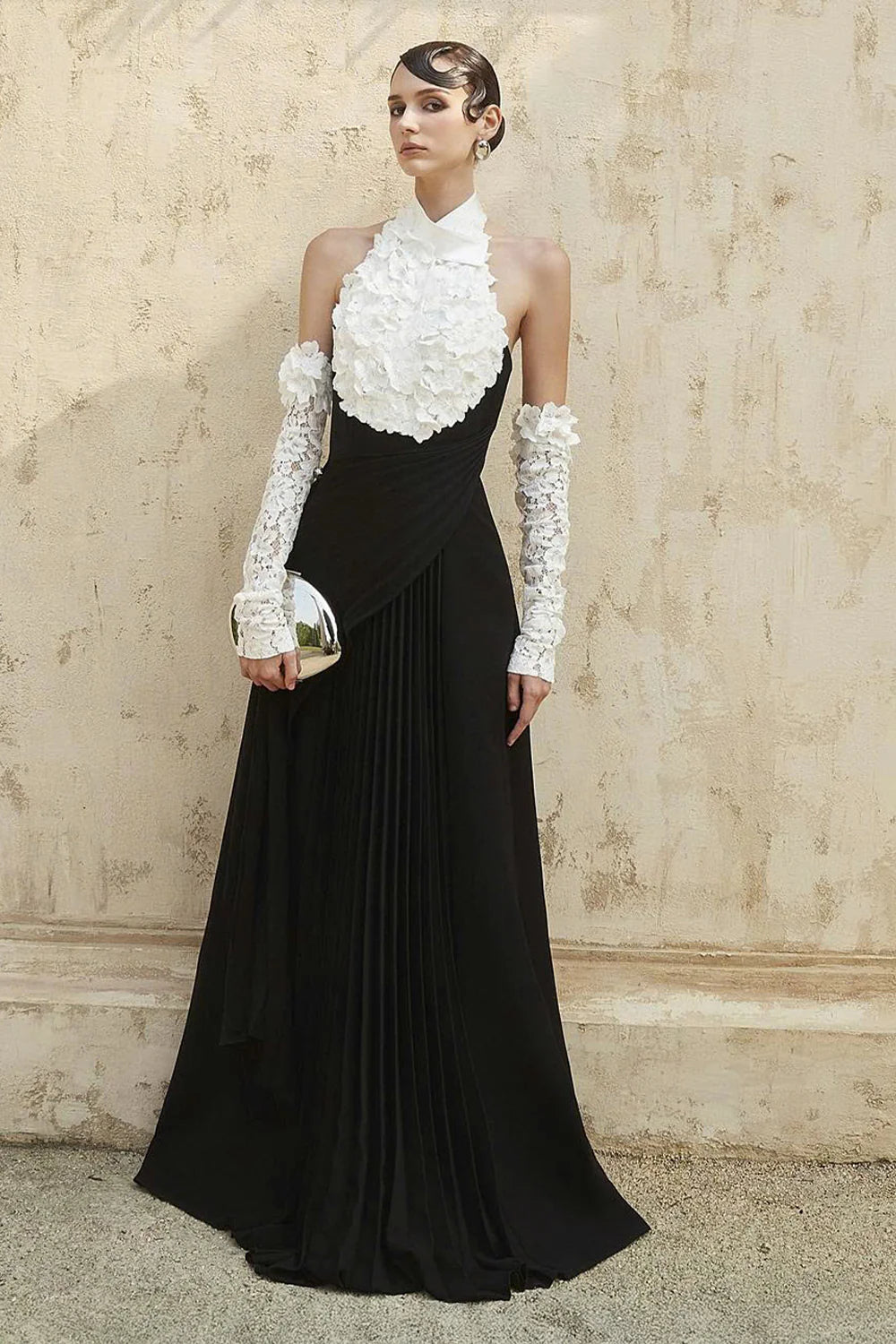 Hamilton Halter Neck Pleated Maxi Dress