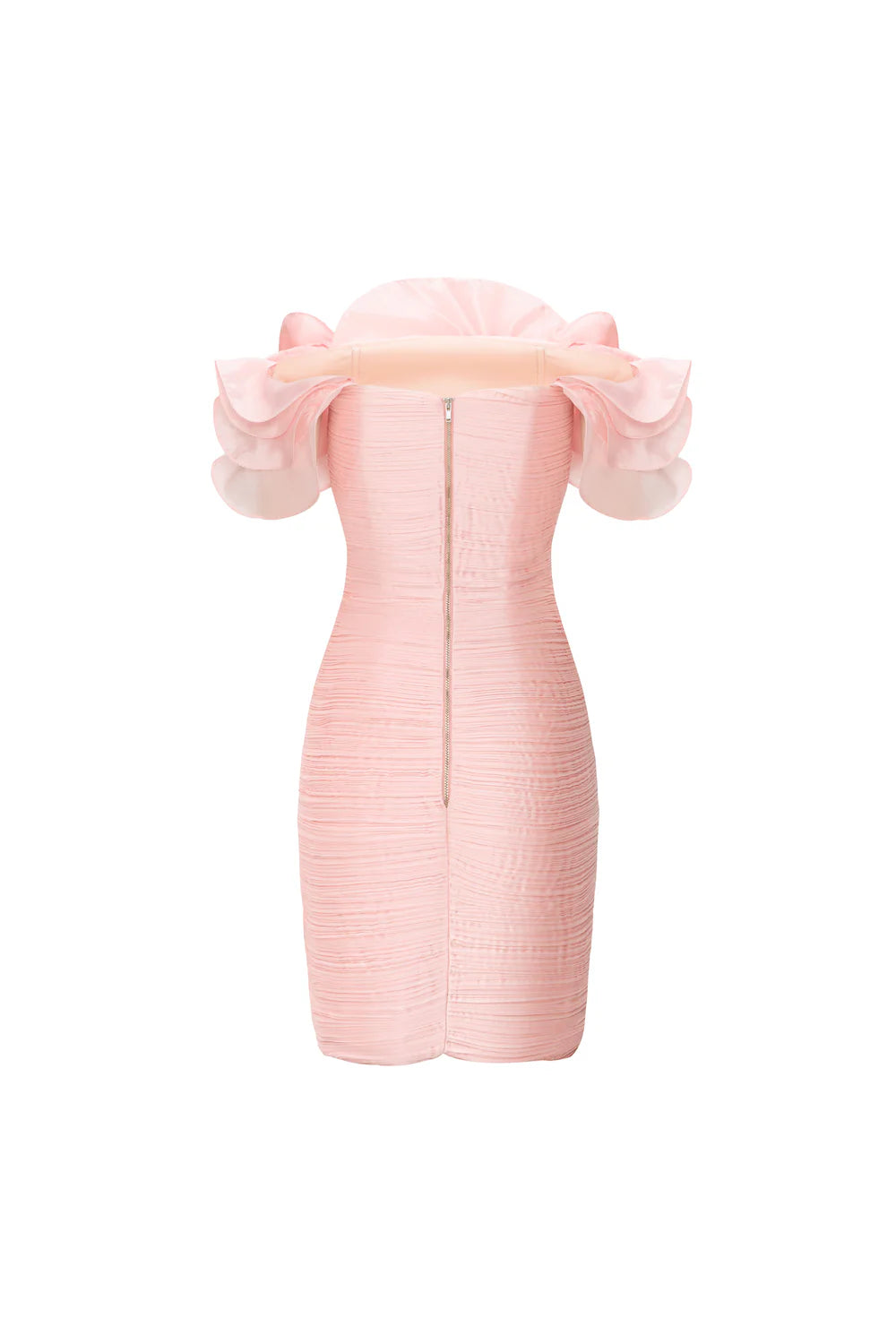 Acapella Rose Off-Shoulder Ruffle Mini Dress