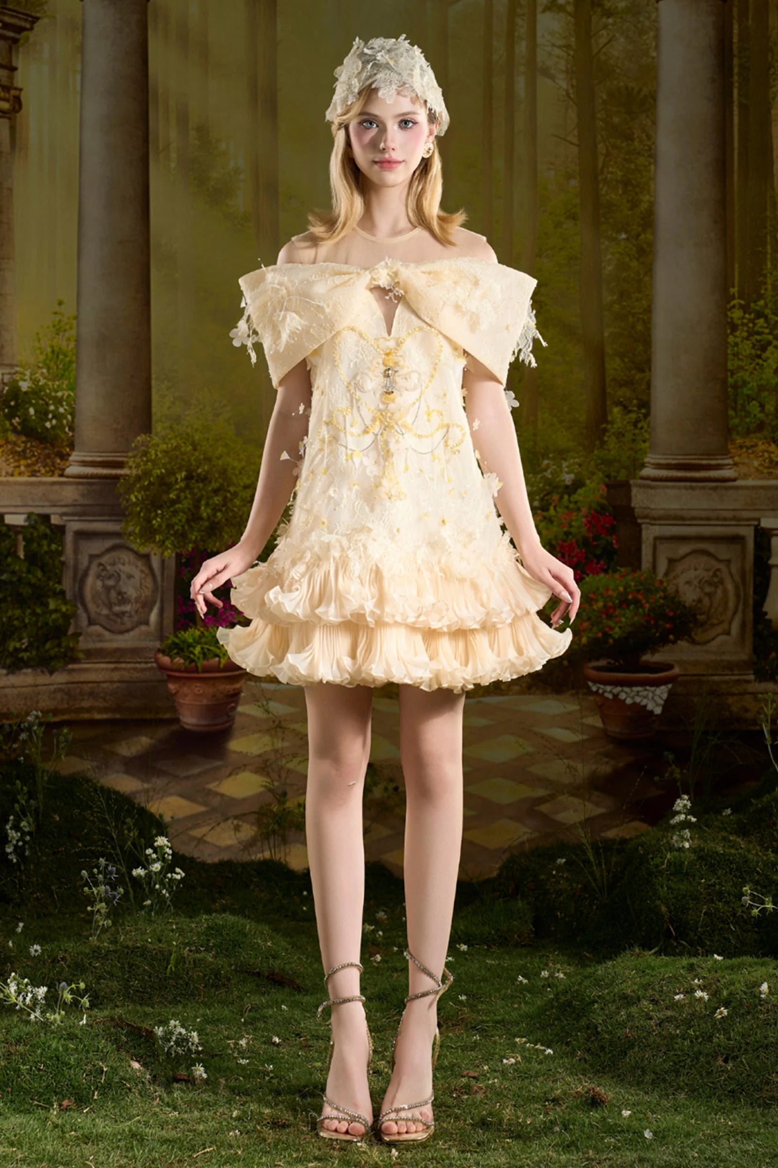 Vivian Babydoll Ribbon Mini Dress