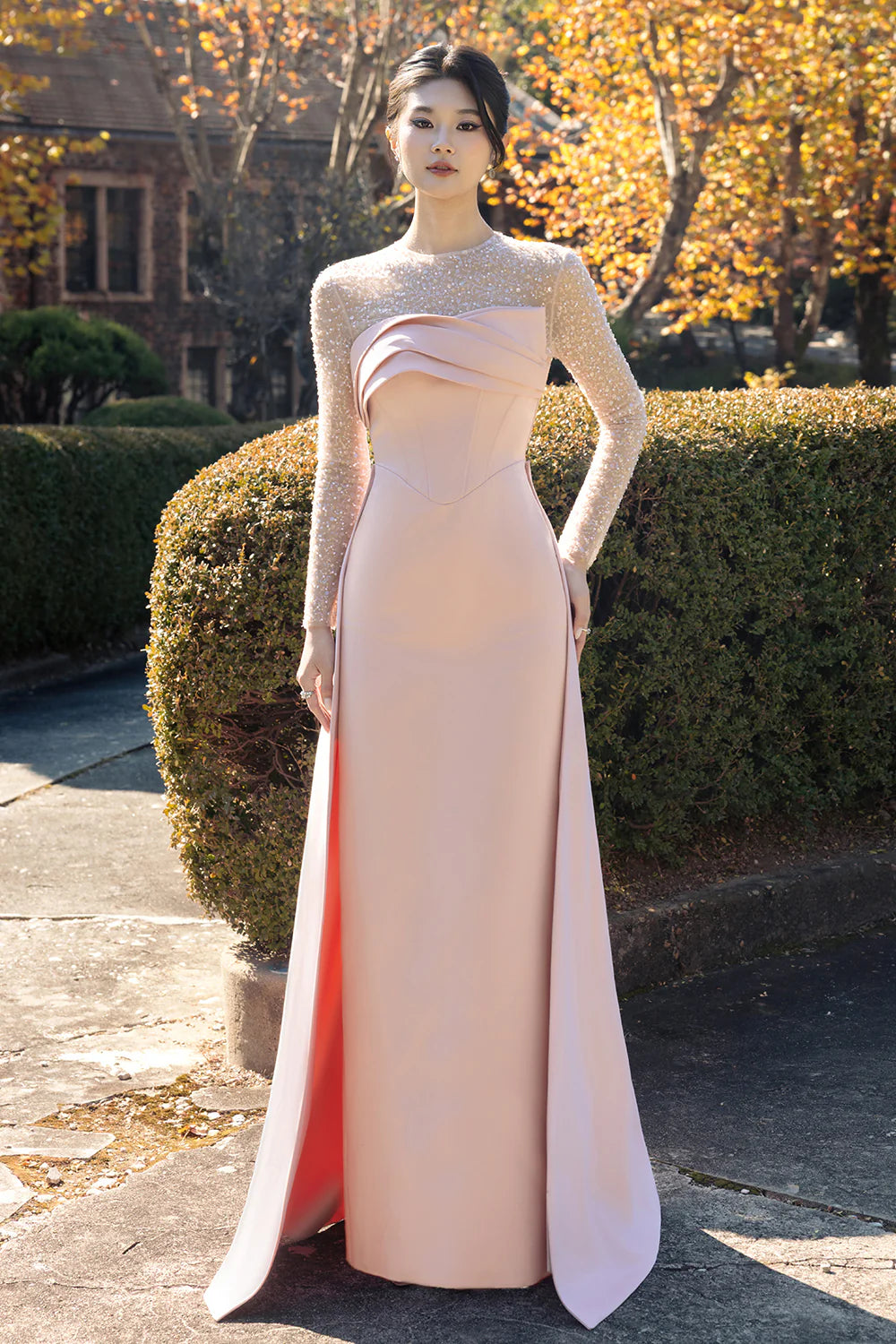 Luretta Sheath Draped Maxi Dress