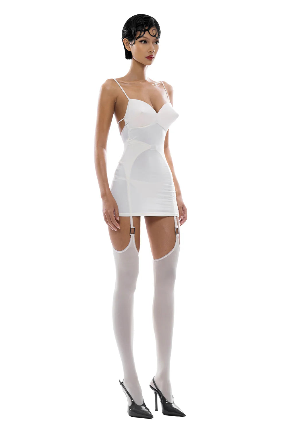 Nóe Sweetheart Spandex Mini Dress