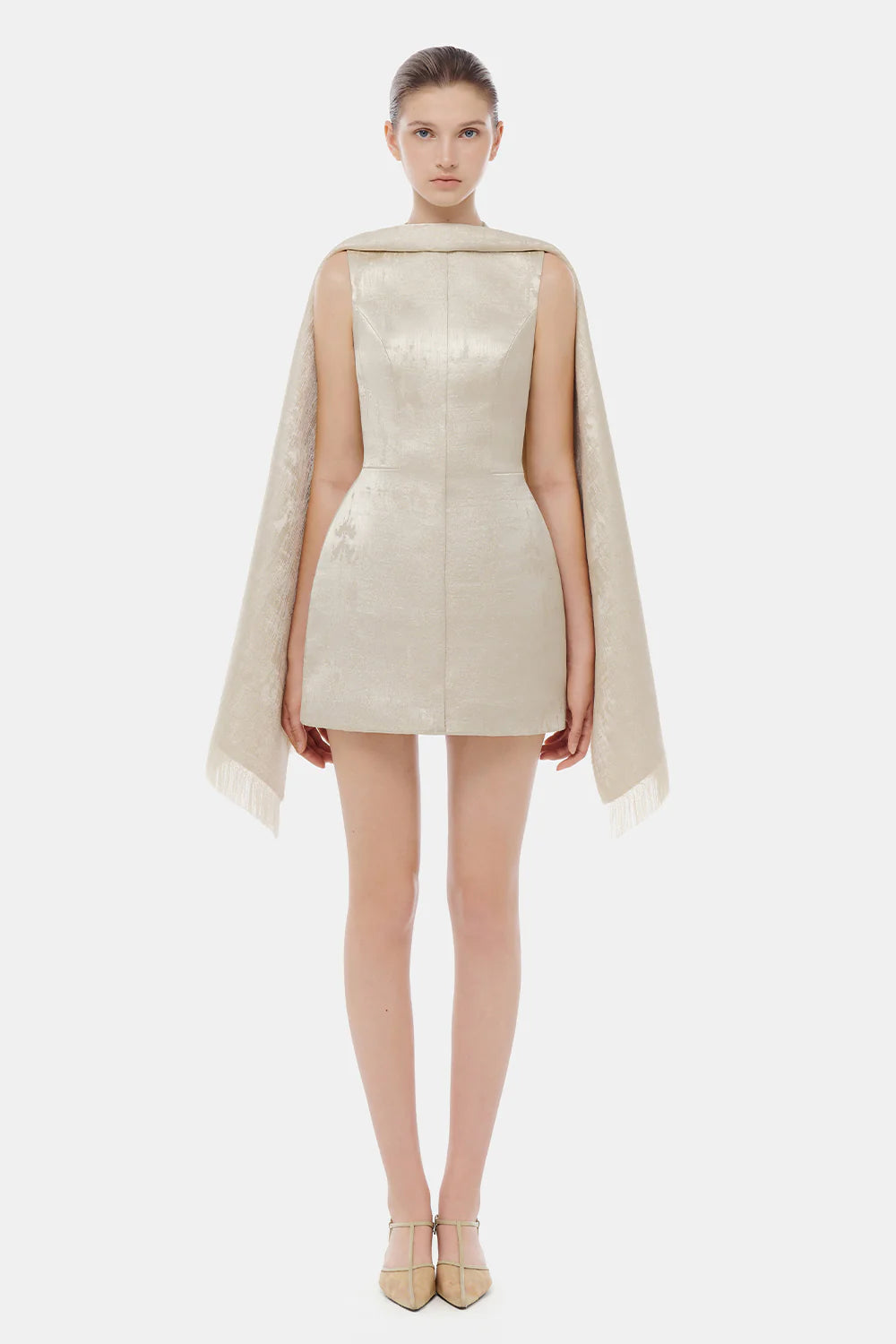 Lorraine Cape Fringe Mini Dress