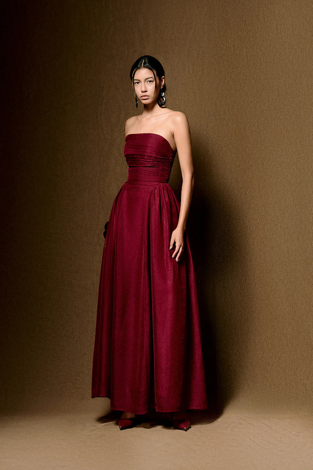 Willow Straight Across Draped Maxi Dress