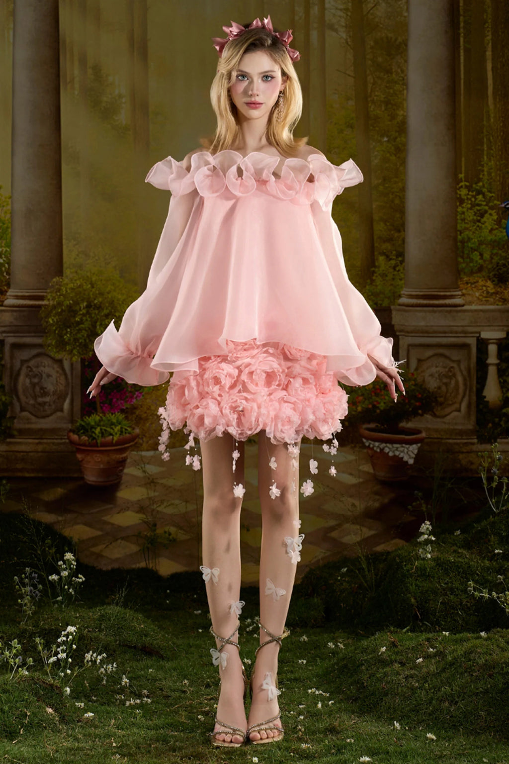 Sophie Babydoll Applique Mini Dress