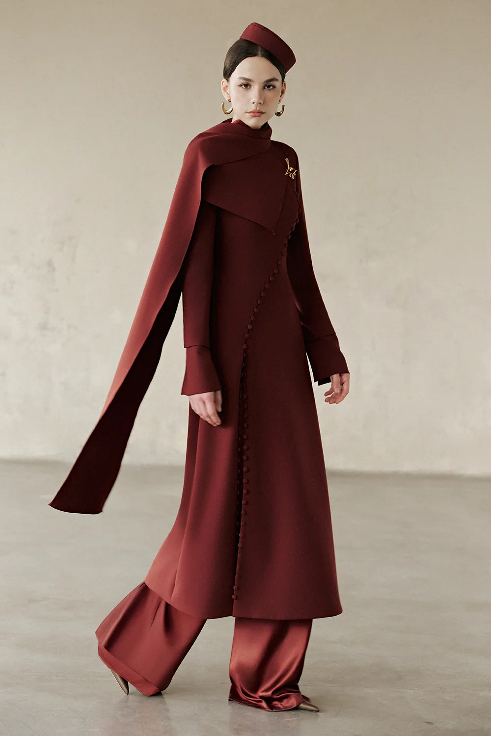 Callum Scarf Button Midi Dress