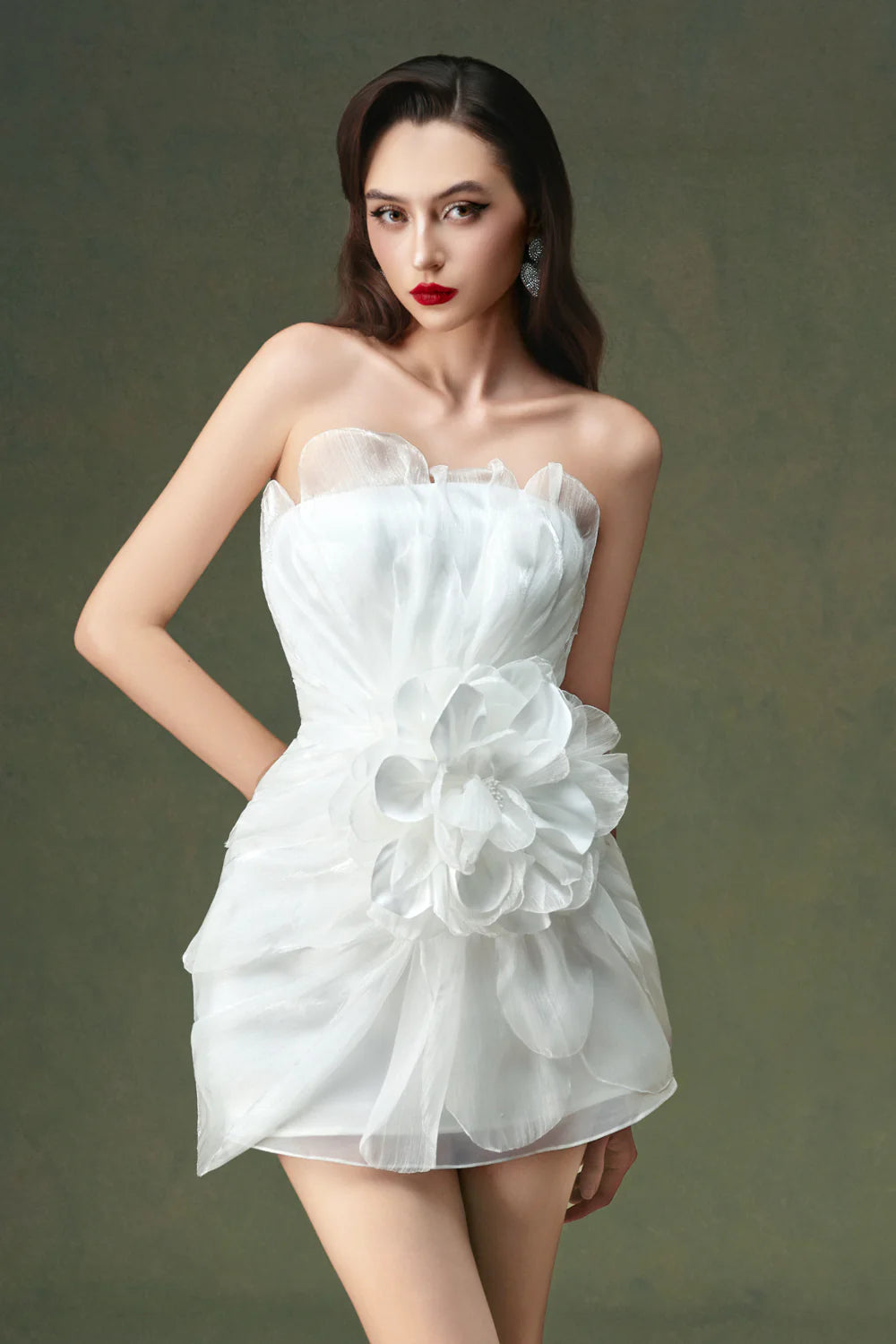 Rina Babydoll Applique Mini Dress