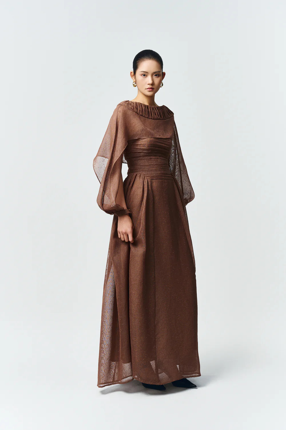 Willow Straight Across Draped Maxi Dress