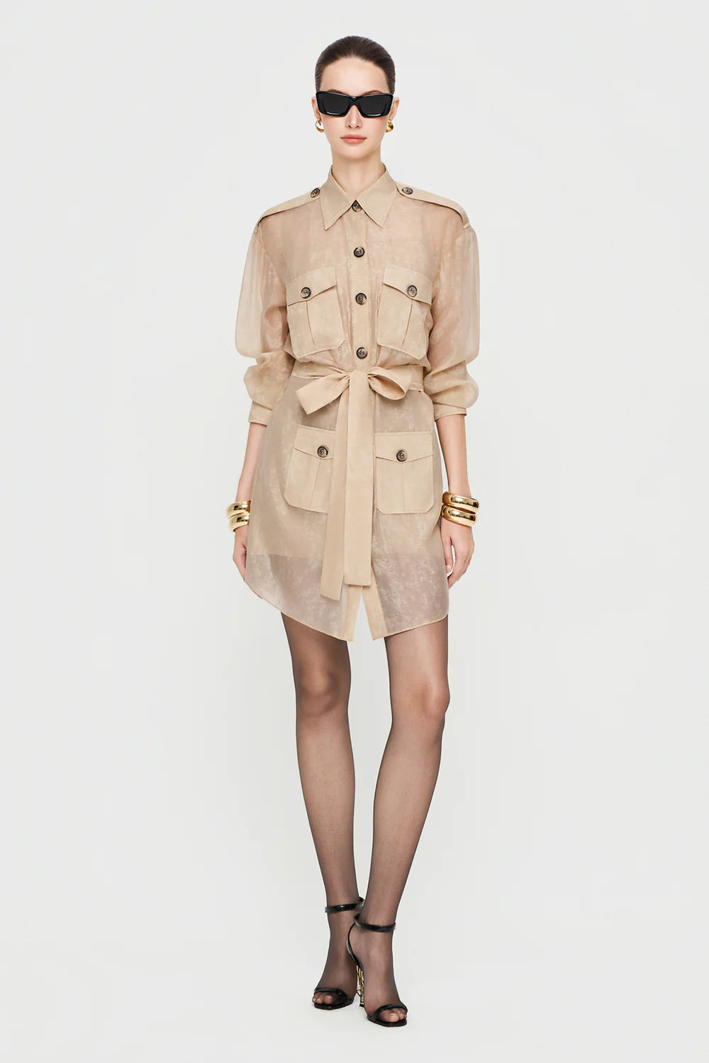 Nomade Collared Button Mini Dress