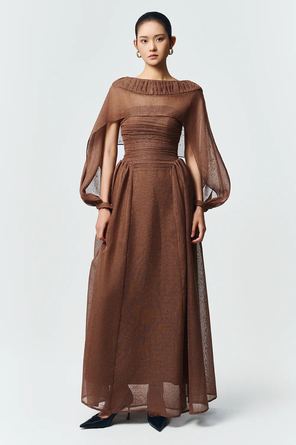 Willow Straight Across Draped Maxi Dress