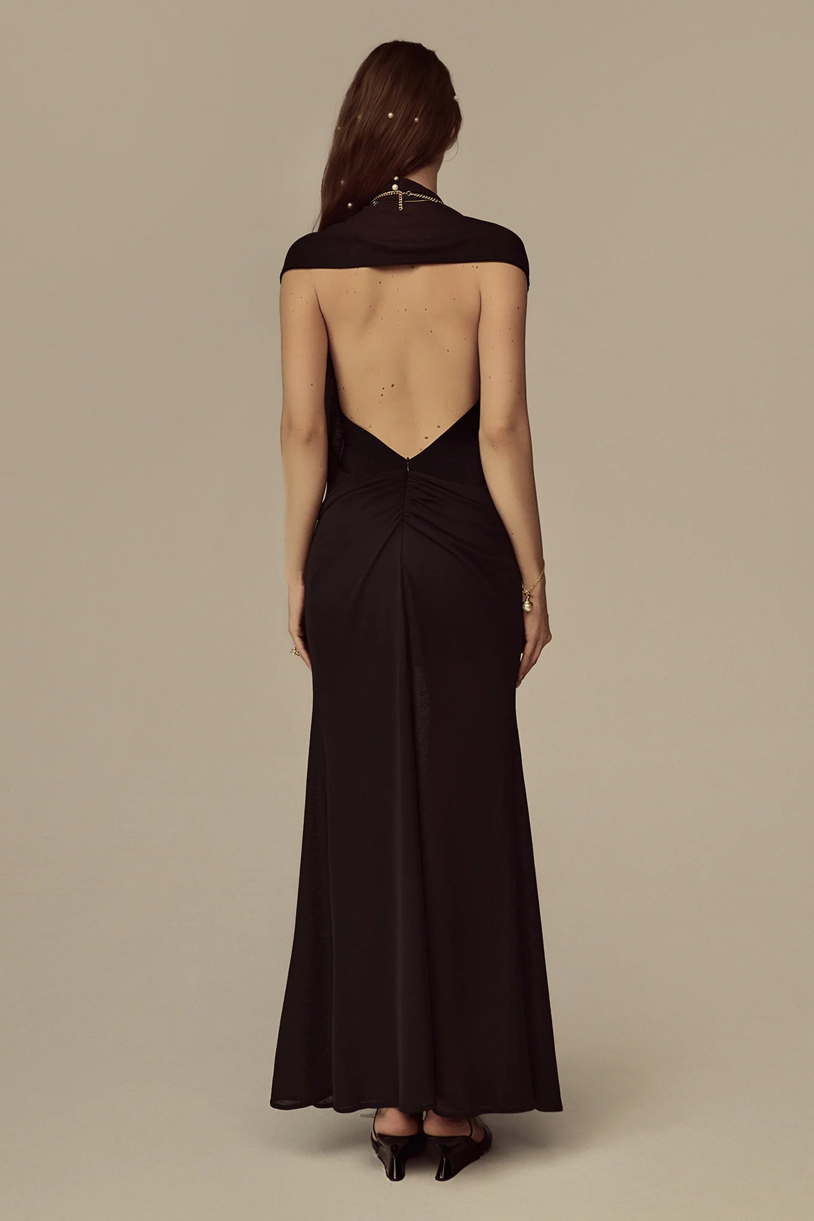 Amariel Sheath Gathering Maxi Dress