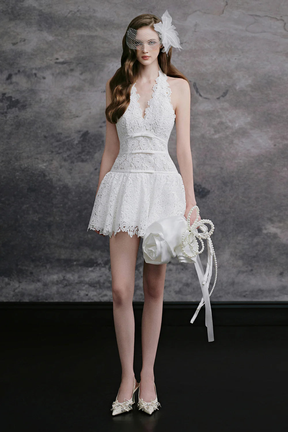 Jumi V-Neck Ribbon Mini Dress