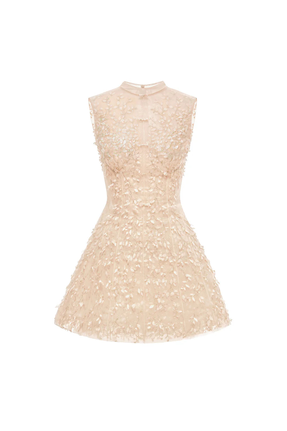 Sabine High Neck Brocade Mini Dress