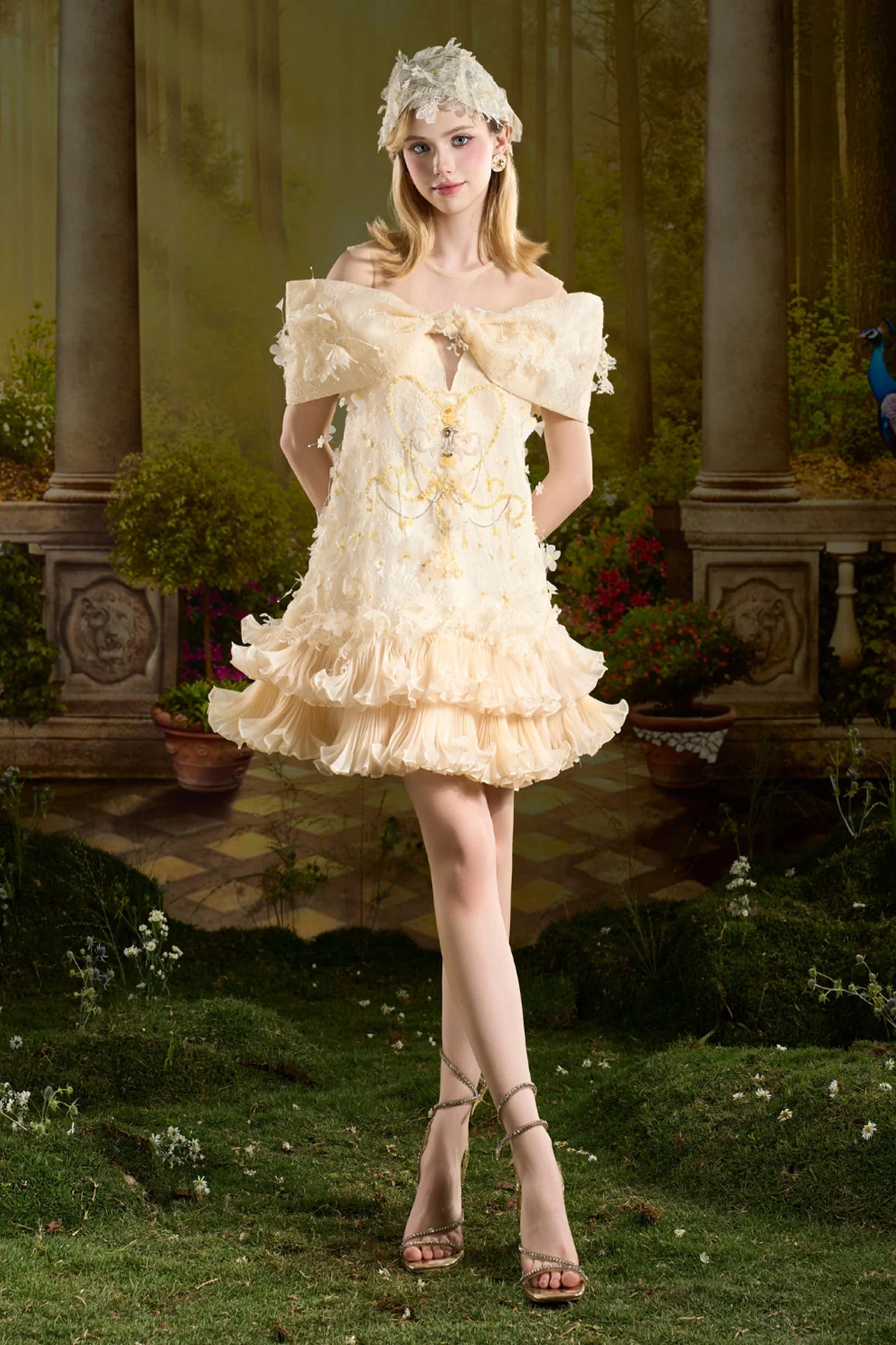 Vivian Babydoll Ribbon Mini Dress