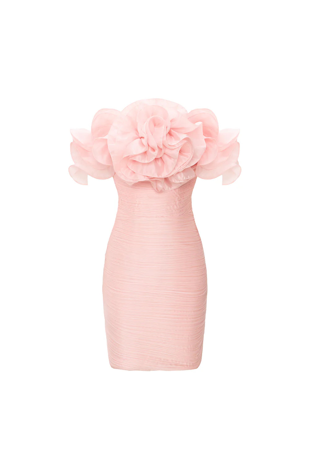 Acapella Rose Off-Shoulder Ruffle Mini Dress