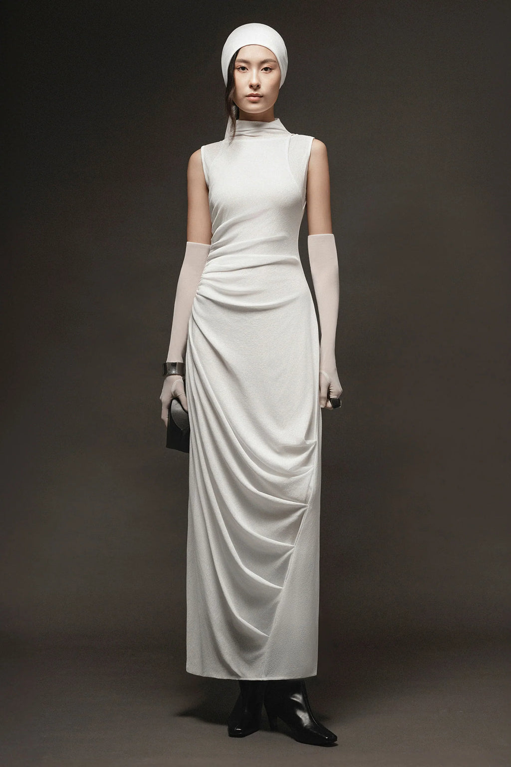 Clair Sleeveless Draped Maxi Dress