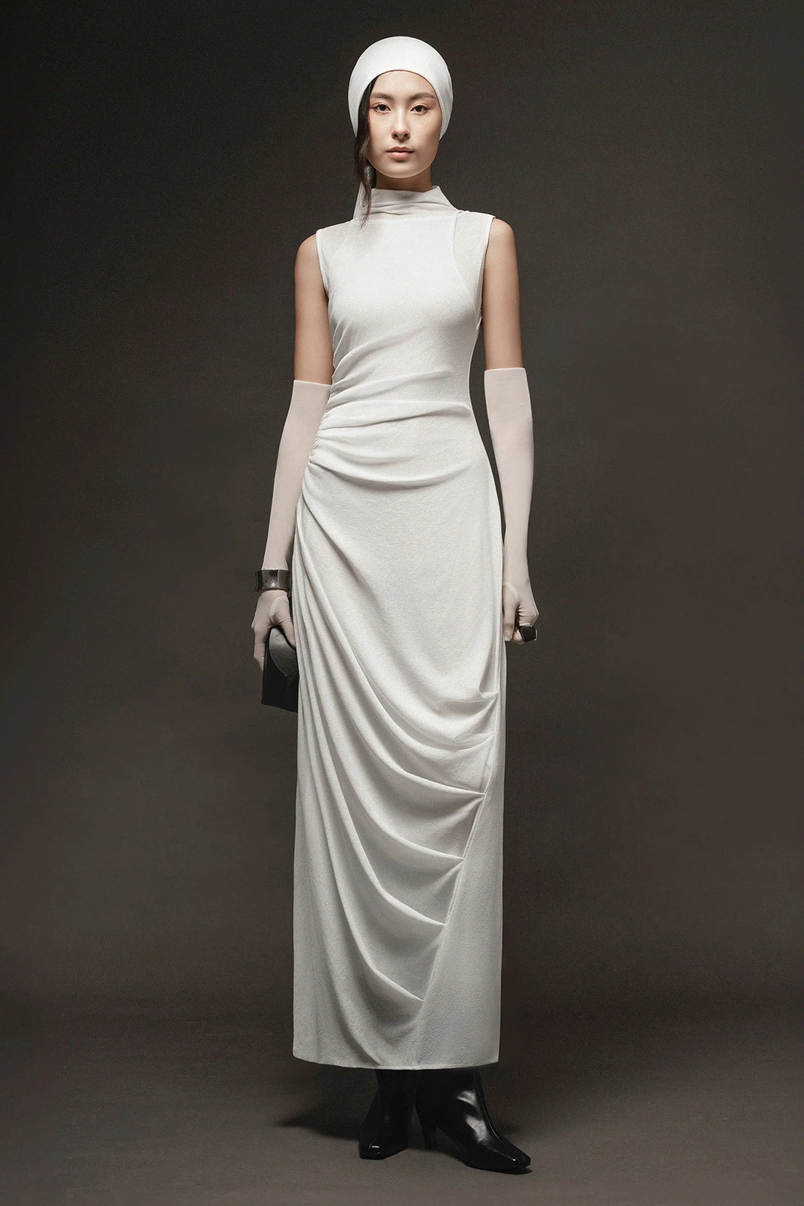 Clair Sleeveless Draped Maxi Dress