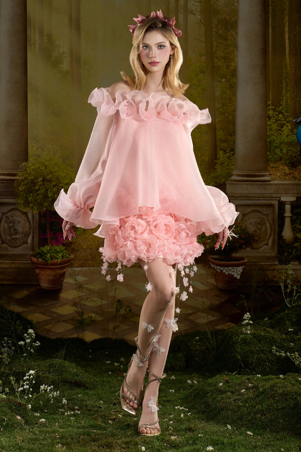 Sophie Babydoll Applique Mini Dress