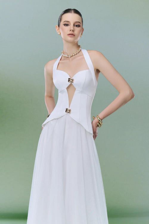 Alissa Halter Metal Maxi Dress