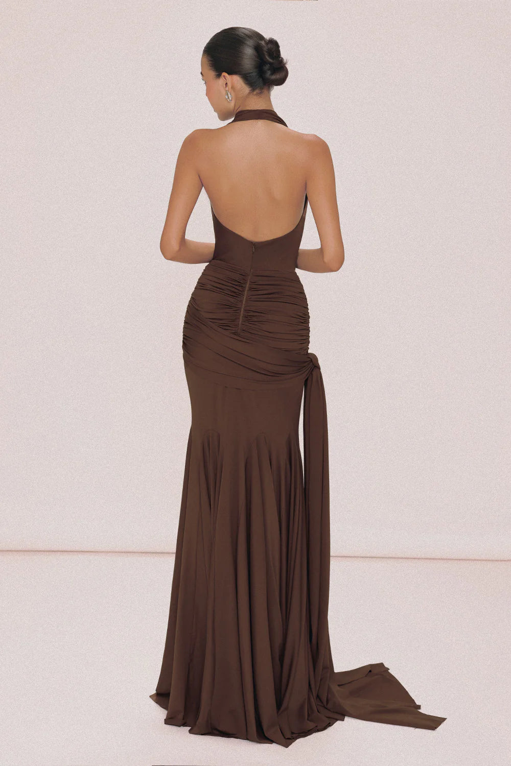 Venus Mermaid Halter Neck Spandex Maxi Dress