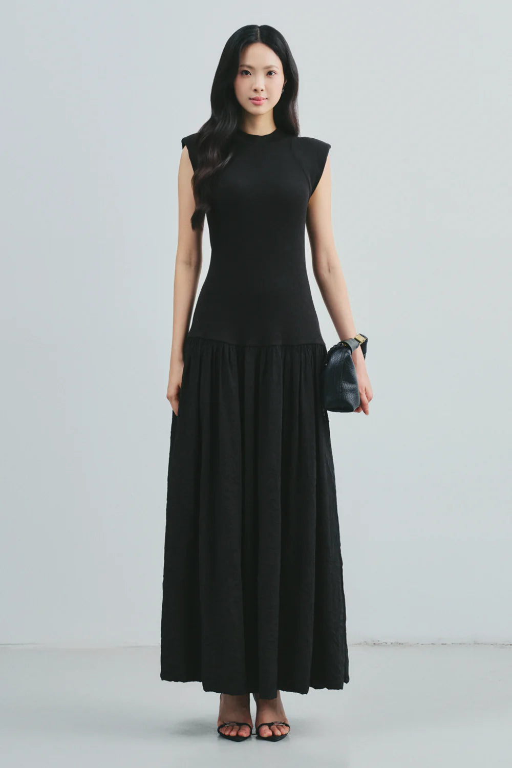 Aneira A-line Gathering Maxi Dress