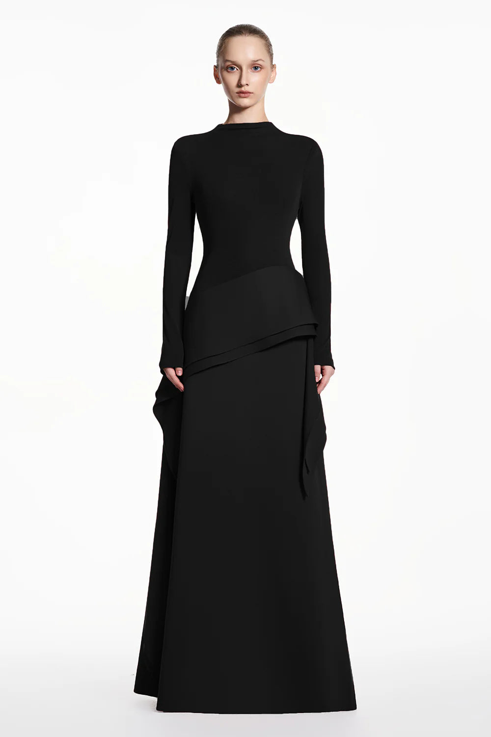 Selin High Neck Draped Maxi Dress