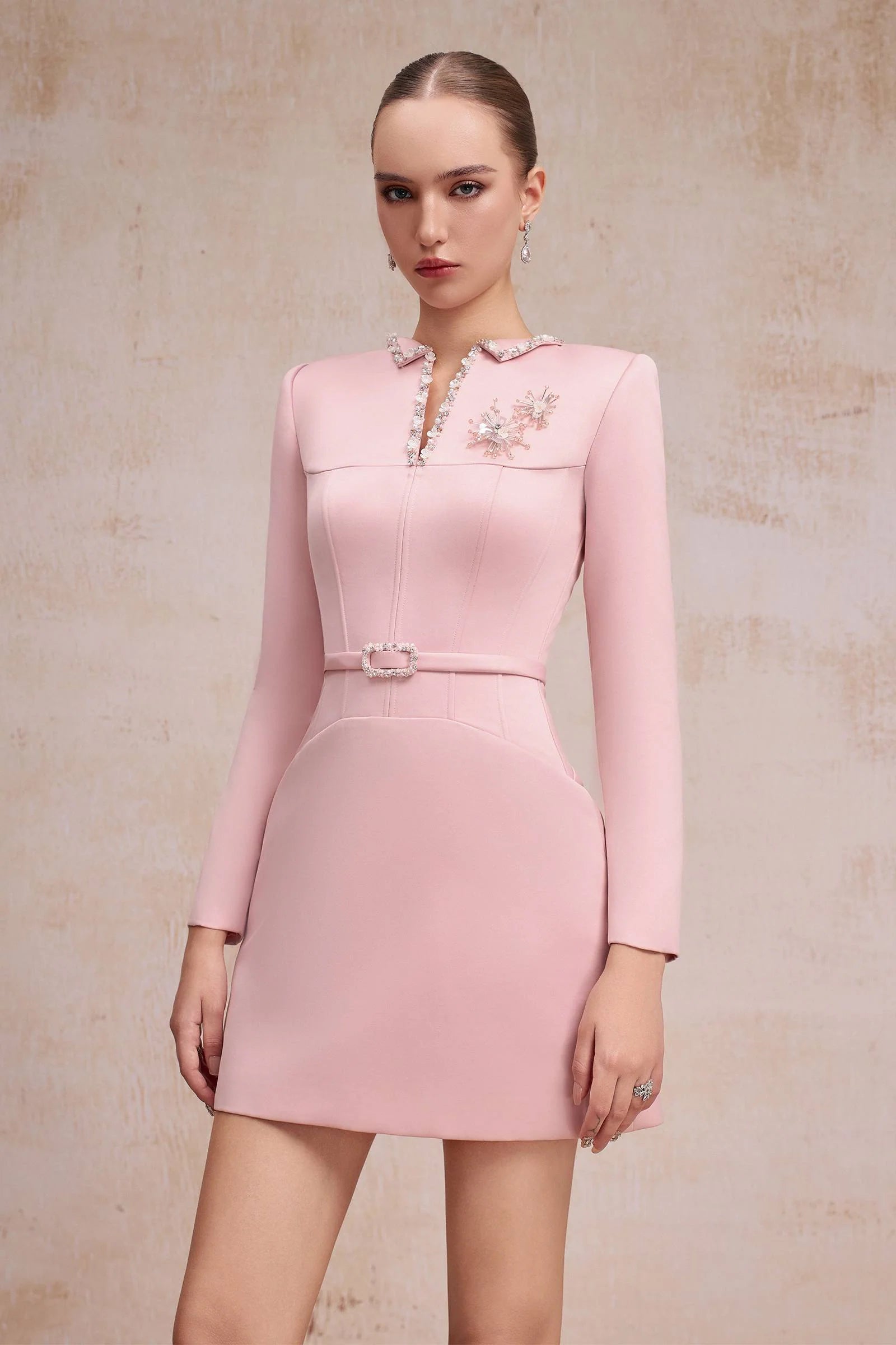 Vérine V-Neck Bead Mini Dress