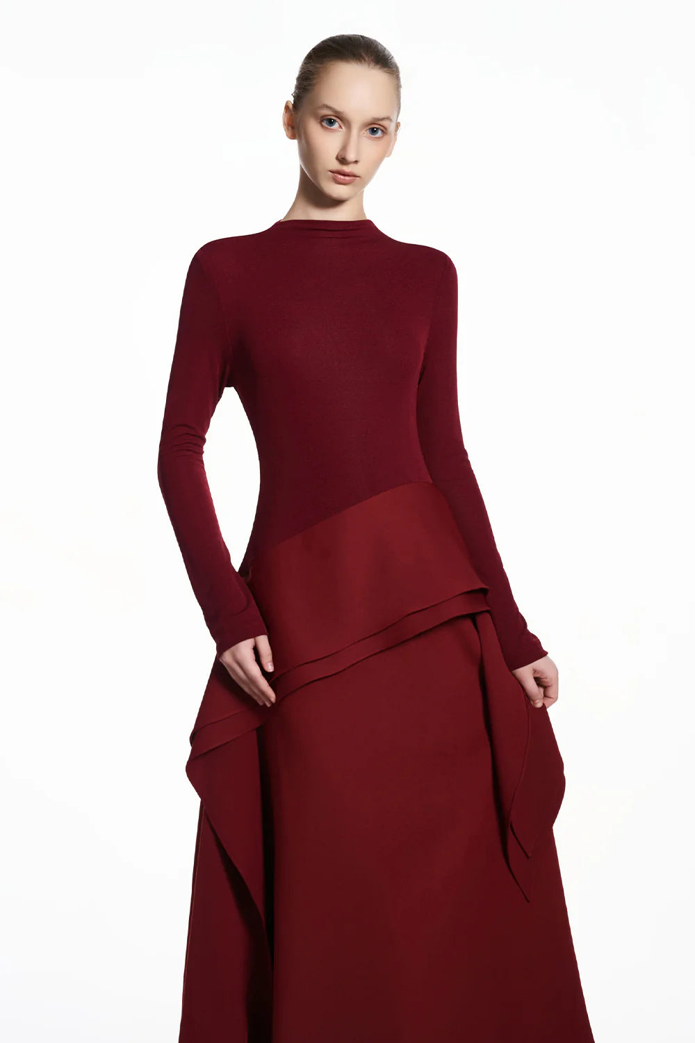 Selin High Neck Draped Maxi Dress