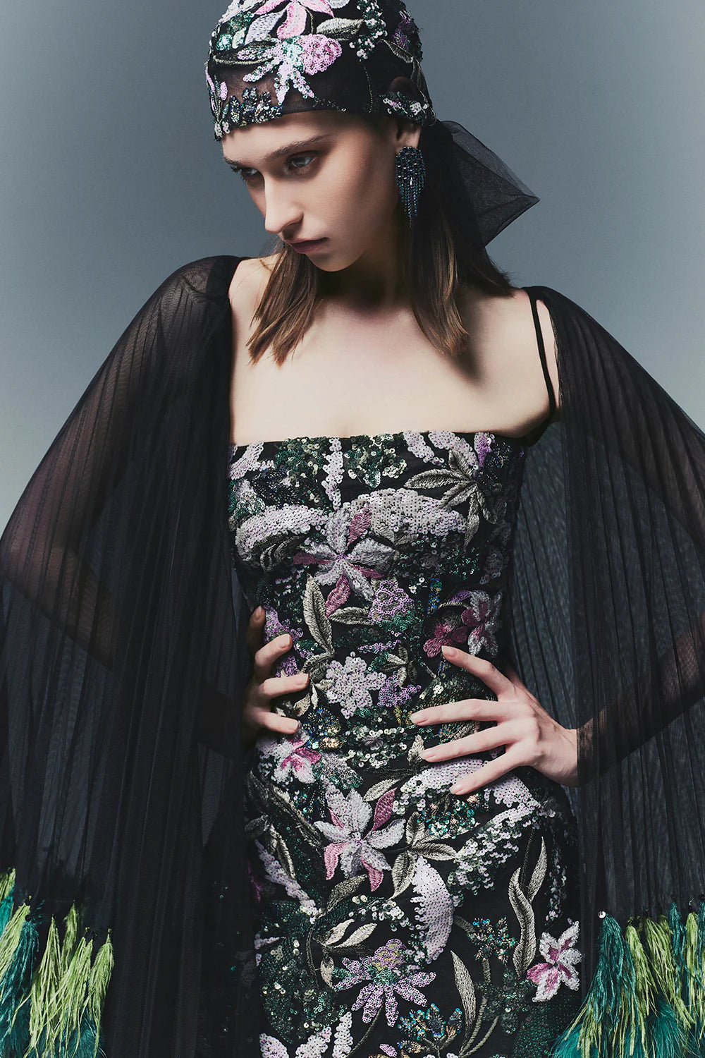 Aura Straight Across Sequin Mini Dress