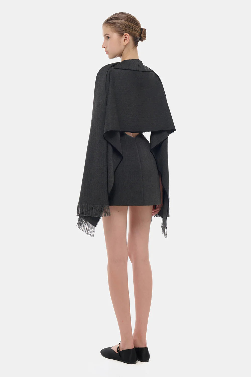 Lorraine Cape Fringe Mini Dress