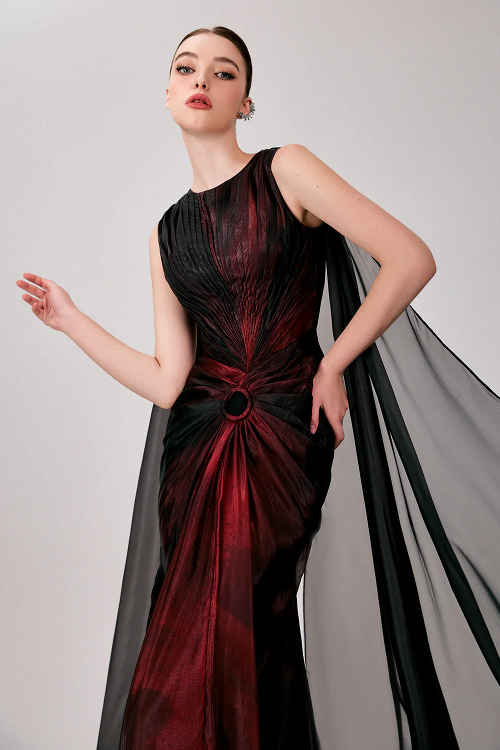 Elina Sheath Draped Maxi Dress