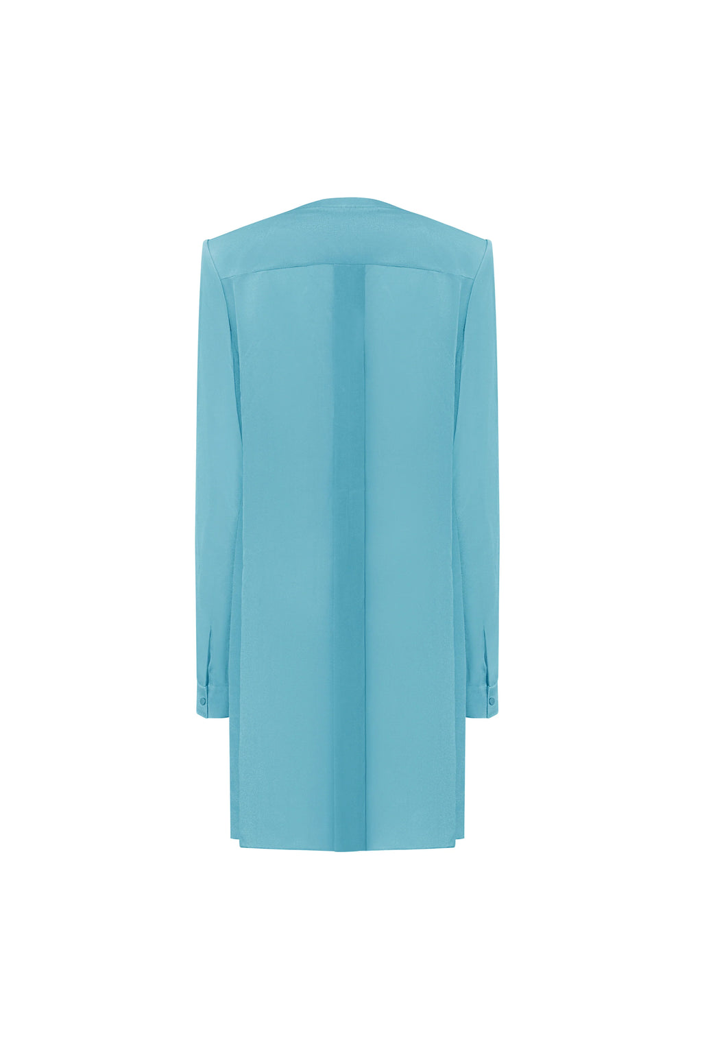 Sorbonne Straight Round Neck Silk Chiffon Mini Dress