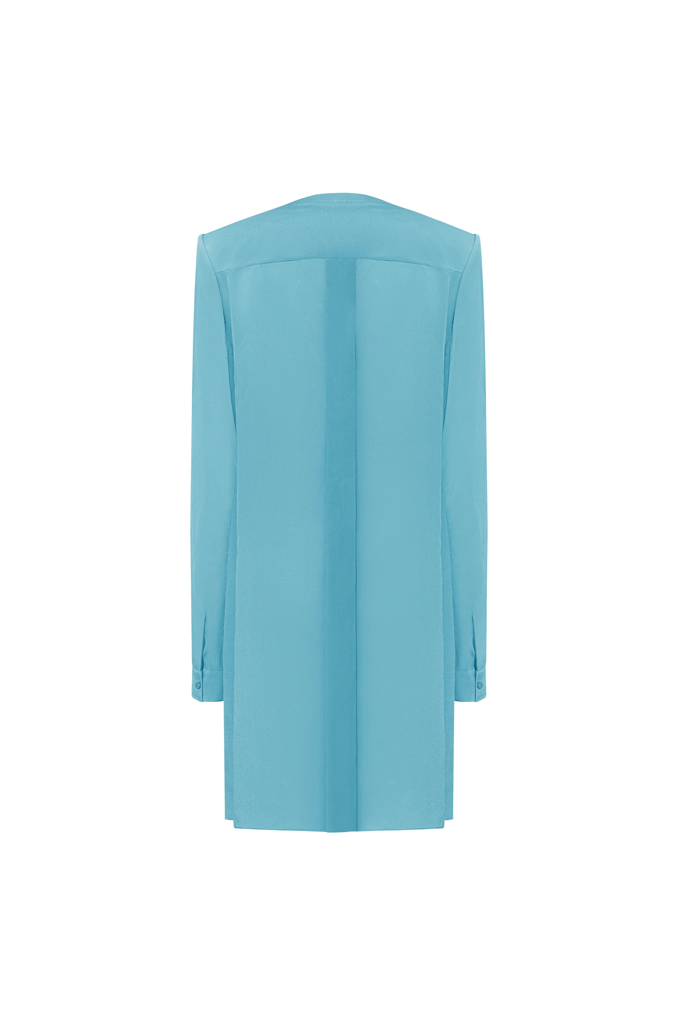 Sorbonne Straight Round Neck Silk Chiffon Mini Dress