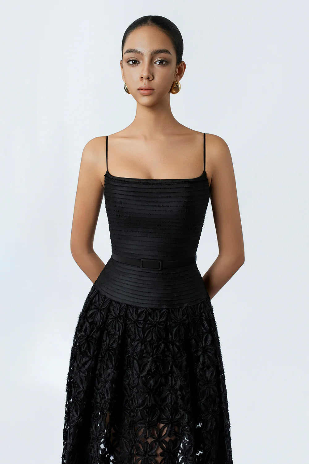 Altheanna Pin Tuck Midi Dress